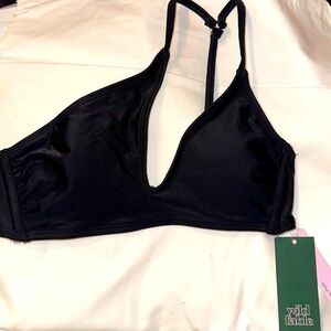 NWT wild fable women’s black one shoulder bikini top XXS beach vacation summer
